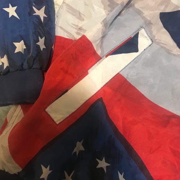 🔥Vintage Silk American Flag Light Jacket Size L - Picture 3 of 4